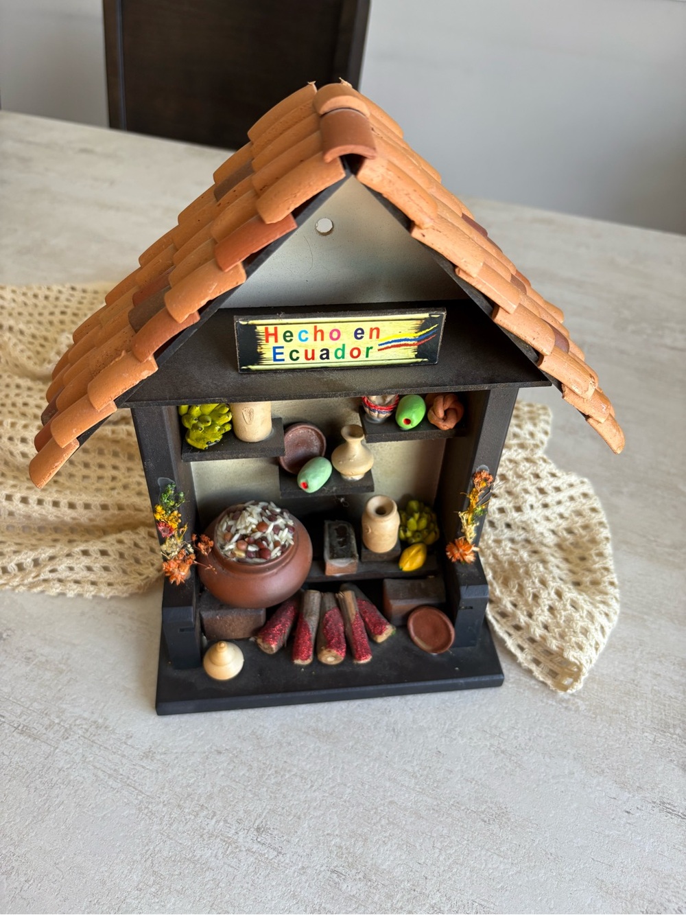 Handcrafted Ecuadorian Decorative Kitchen Miniature - Brown/Orange